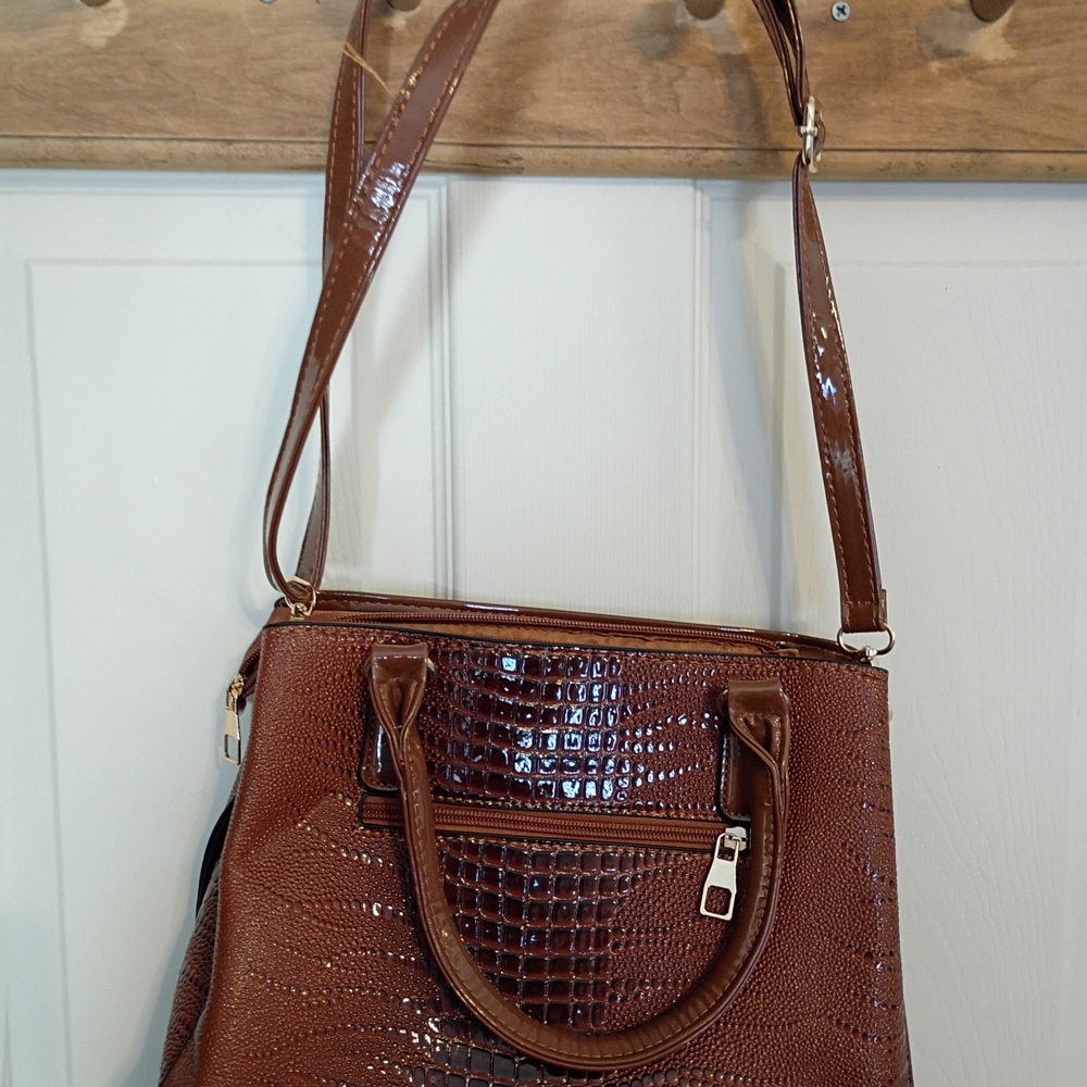 Danbaoly Brown Patterned Handbag Shoulder Bag Fau… - image 7